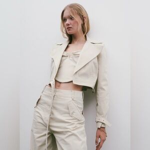 Anna Quan Hadley Cropped Belted Utility Jacket Slate